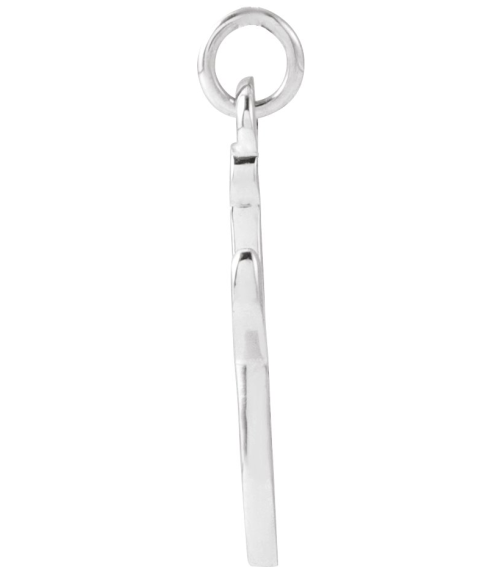 88516 Pendant 14K White Initial J 13.7 X 6 Mm Polished Petite Initial Pendant