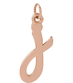 88516 Pendant 14K Rose Initial J 13.7 X 6 Mm Polished Petite Initial Pendant