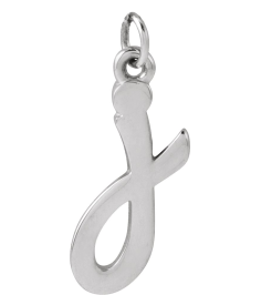 88516 Pendant Platinum Initial J 13.7 X 6 Mm Polished Petite Initial Pendant