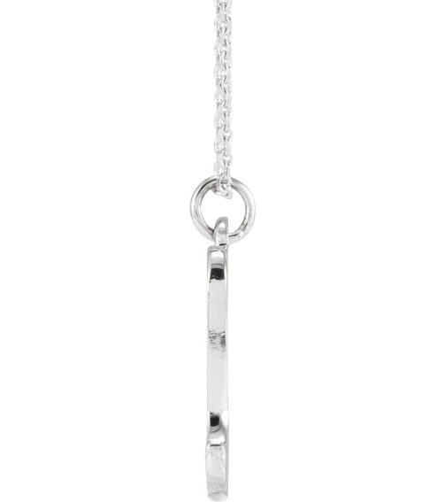 88516 Necklace 14K White Initial D 12.15 X 6.45 Mm 16 In Polished Petite Initial Necklace