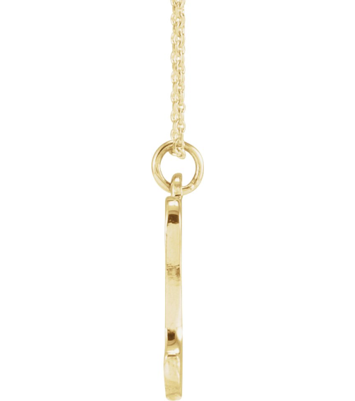 88516 Necklace 14K Yellow Initial D 12.15 X 6.45 Mm 16 In Polished Petite Initial Necklace