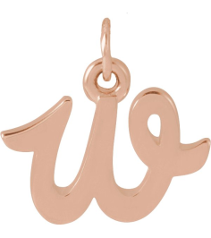 88516 Pendant 14K Rose Initial W 10 X 7.9 Mm Polished Petite Initial Pendant