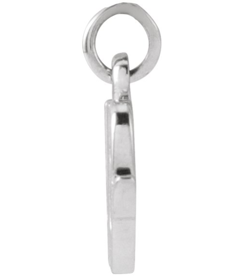 88516 Pendant 14K White Initial W 10 X 7.9 Mm Polished Petite Initial Pendant