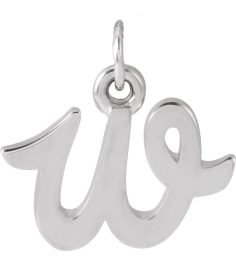 88516 Pendant Platinum Initial W 10 X 7.9 Mm Polished Petite Initial Pendant