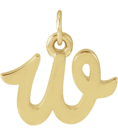 88516 Pendant 14K Yellow Initial W 10 X 7.9 Mm Polished Petite Initial Pendant