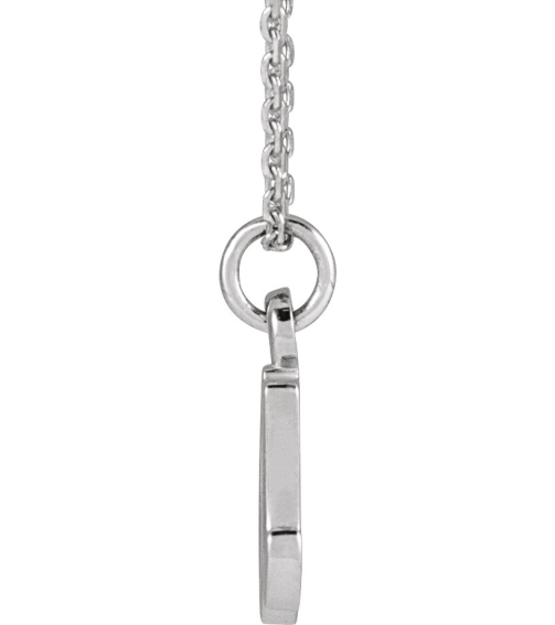 88516 Necklace 14K White Initial A 8.25 X 6.75 Mm 16 In Polished Petite Initial Necklace