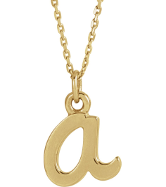 88516 Necklace 14K Yellow Initial A 8.25 X 6.75 Mm 16 In Polished Petite Initial Necklace