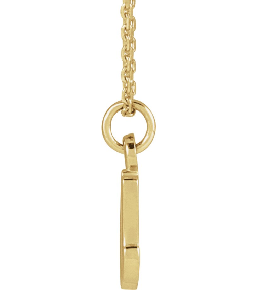 88516 Necklace 14K Yellow Initial A 8.25 X 6.75 Mm 16 In Polished Petite Initial Necklace