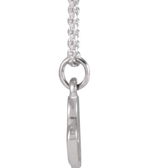 88516 Necklace 14K White Initial N 7.75 X 6.95 Mm 16 In Polished Petite Initial Necklace