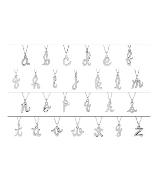 88516 Necklace 14K White Initial N 7.75 X 6.95 Mm 16 In Polished Petite Initial Necklace