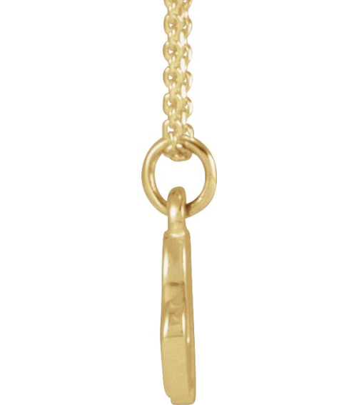88516 Necklace 14K Yellow Initial N 7.75 X 6.95 Mm 16 In Polished Petite Initial Necklace