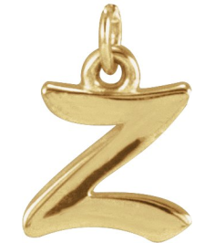88516 Pendant 14K Yellow Initial Z 7.45 X 6.5 Mm Polished Petite Initial Pendant