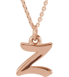 88516 Pendant 14K Rose Initial Z 7.45 X 6.5 Mm Polished Petite Initial Pendant
