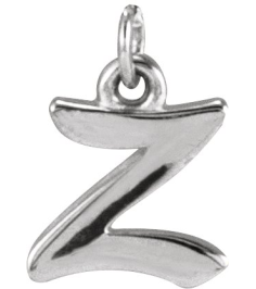 88516 Pendant Platinum Initial Z 7.45 X 6.5 Mm Polished Petite Initial Pendant