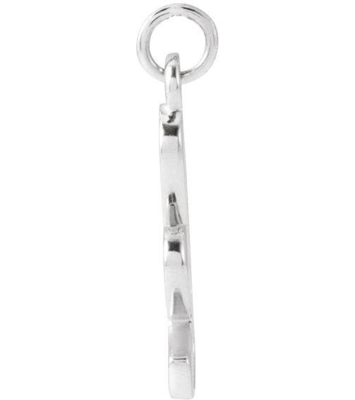 88516 Pendant Platinum Initial K 9.6 X 3.4 Mm Polished Petite Initial Pendant