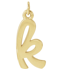88516 Pendant 14K Yellow Initial K 9.6 X 3.4 Mm Polished Petite Initial Pendant