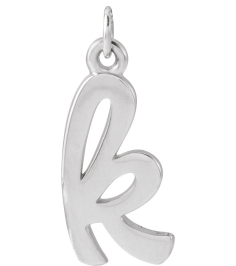 88516 Pendant Sterling Silver Initial K 9.6 X 3.4 Mm Polished Petite Initial Pendant