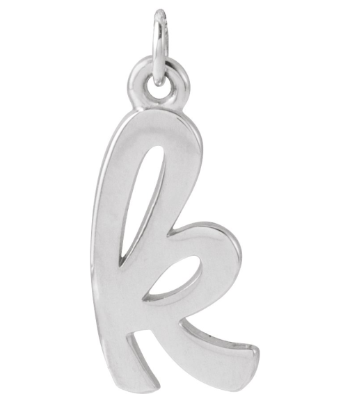 88516 Pendant Sterling Silver Initial K 9.6 X 3.4 Mm Polished Petite Initial Pendant