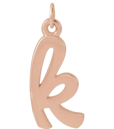 88516 Pendant 14K Rose Initial K 9.6 X 3.4 Mm Polished Petite Initial Pendant