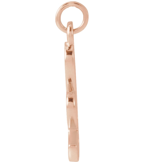 88516 Pendant 14K Rose Initial K 9.6 X 3.4 Mm Polished Petite Initial Pendant