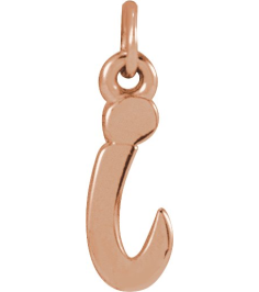 88516 Pendant 14K Rose Initial I 9.6 X 3.4 Mm Polished Petite Initial Pendant