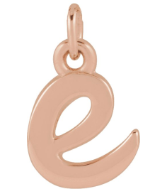 88516 Pendant 14K Rose Initial E 7.95 X 6 Mm Polished Petite Initial Pendant
