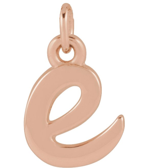 88516 Pendant 14K Rose Initial E 7.95 X 6 Mm Polished Petite Initial Pendant