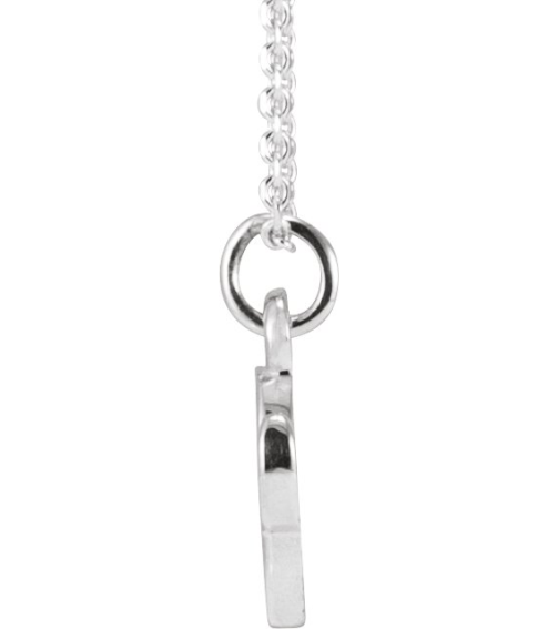 88516 Necklace 14K White Initial O 7.95 X 5.6 Mm 16 In Polished Petite Initial Necklace
