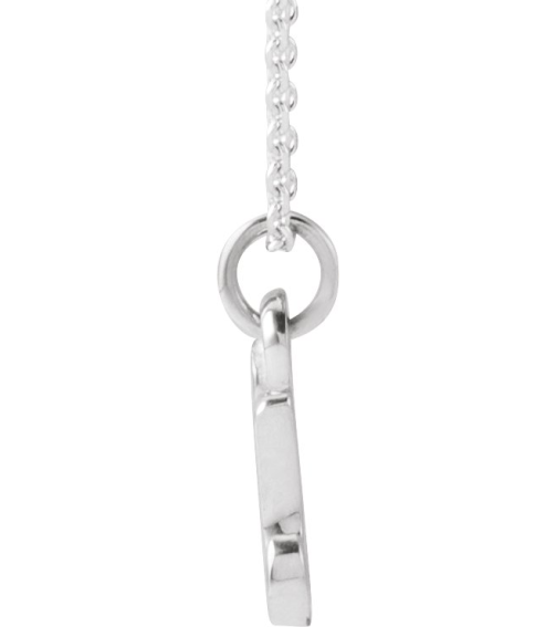 88516 Necklace 14K White Initial U 7.45 X 7.25 Mm 16 In Polished Petite Initial Necklace