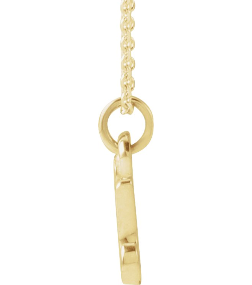 88516 Necklace 14K Yellow Initial U 7.45 X 7.25 Mm 16 In Polished Petite Initial Necklace