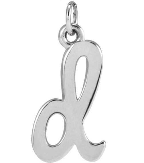88516 Pendant Sterling Silver Initial D 12.15 X 6.45 Mm Polished Petite Initial Pendant