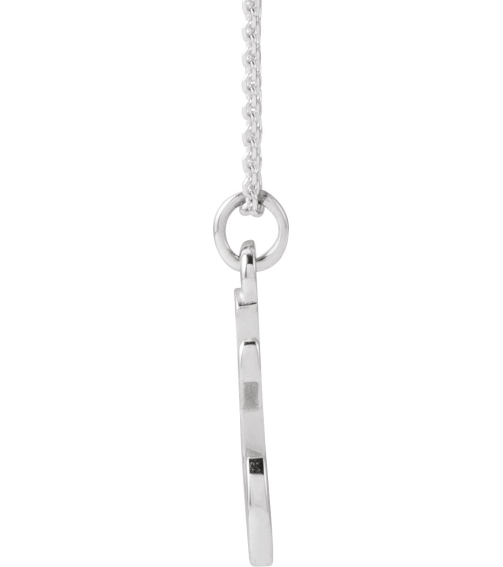 88516 Necklace 14K White Initial T 11.8 X 6.6 Mm 16 In Polished Petite Initial Necklace