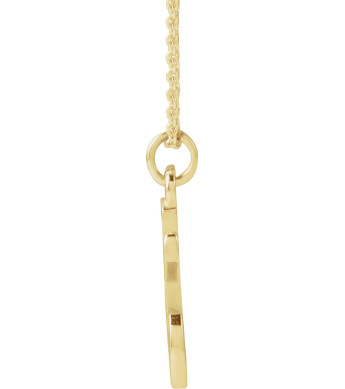 88516 Necklace 14K Yellow Initial T 11.8 X 6.6 Mm 16 In Polished Petite Initial Necklace