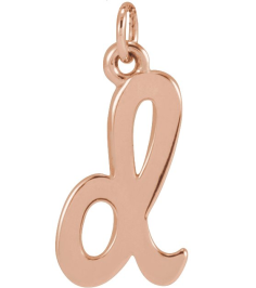 88516 Pendant 14K Rose Initial D 12.15 X 6.45 Mm Polished Petite Initial Pendant