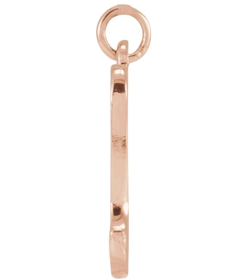 88516 Pendant 14K Rose Initial D 12.15 X 6.45 Mm Polished Petite Initial Pendant
