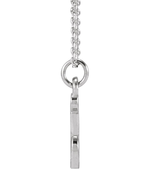 88516 Necklace 14K White Initial I 9.6 X 3.4 Mm 16 In Polished Petite Initial Necklace