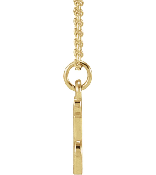 88516 Necklace 14K Yellow Initial I 9.6 X 3.4 Mm 16 In Polished Petite Initial Necklace
