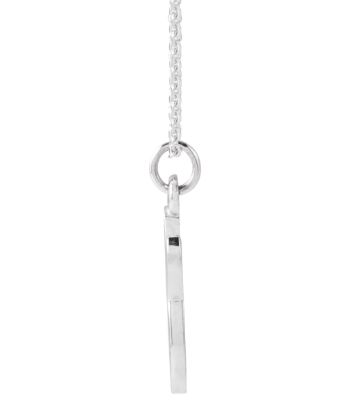88516 Necklace 14K White Initial G 12.25 X 6.25 Mm 16 In Polished Petite Initial Necklace