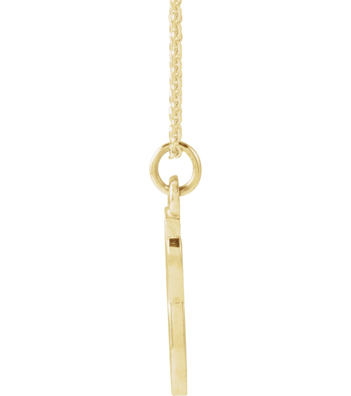 88516 Necklace 14K Yellow Initial G 12.25 X 6.25 Mm 16 In Polished Petite Initial Necklace