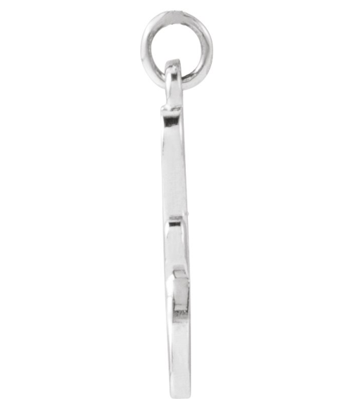 88516 Pendant 14K White Initial F 12.9 X 5.45 Mm Polished Petite Initial Pendant