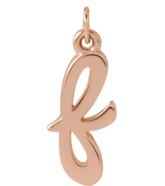88516 Pendant 14K Rose Initial F 12.9 X 5.45 Mm Polished Petite Initial Pendant