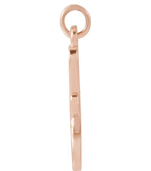 88516 Pendant 14K Rose Initial F 12.9 X 5.45 Mm Polished Petite Initial Pendant