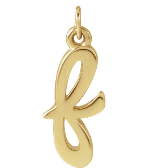 88516 Pendant 14K Yellow Initial F 12.9 X 5.45 Mm Polished Petite Initial Pendant