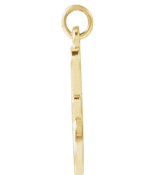 88516 Pendant 14K Yellow Initial F 12.9 X 5.45 Mm Polished Petite Initial Pendant