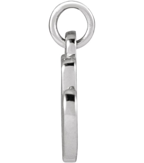 88516 Pendant 14K White Initial M 9 X 7.7 Mm Polished Petite Initial Pendant