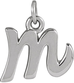 88516 Pendant Sterling Silver Initial M 9 X 7.7 Mm Polished Petite Initial Pendant