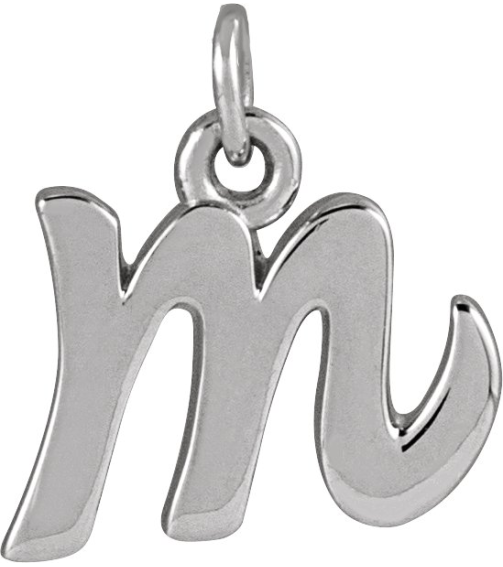 88516 Pendant Sterling Silver Initial M 9 X 7.7 Mm Polished Petite Initial Pendant