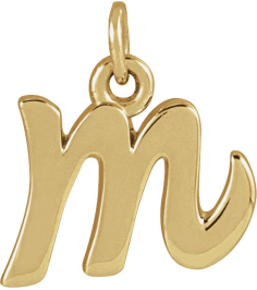 88516 Pendant 14K Yellow Initial M 9 X 7.7 Mm Polished Petite Initial Pendant
