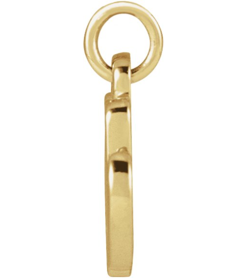 88516 Pendant 14K Yellow Initial M 9 X 7.7 Mm Polished Petite Initial Pendant