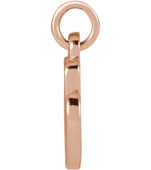 88516 Pendant 14K Rose Initial M 9 X 7.7 Mm Polished Petite Initial Pendant